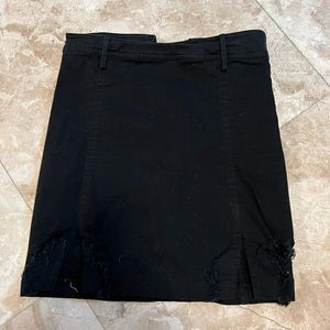 Distressed denim skirt